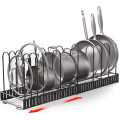 Amazon Hot Sale 14 / 8 / 5 Layer Multifunctional Adjustable Kitchen Cabinet Frying Pan Organizer Pot Pan Rack